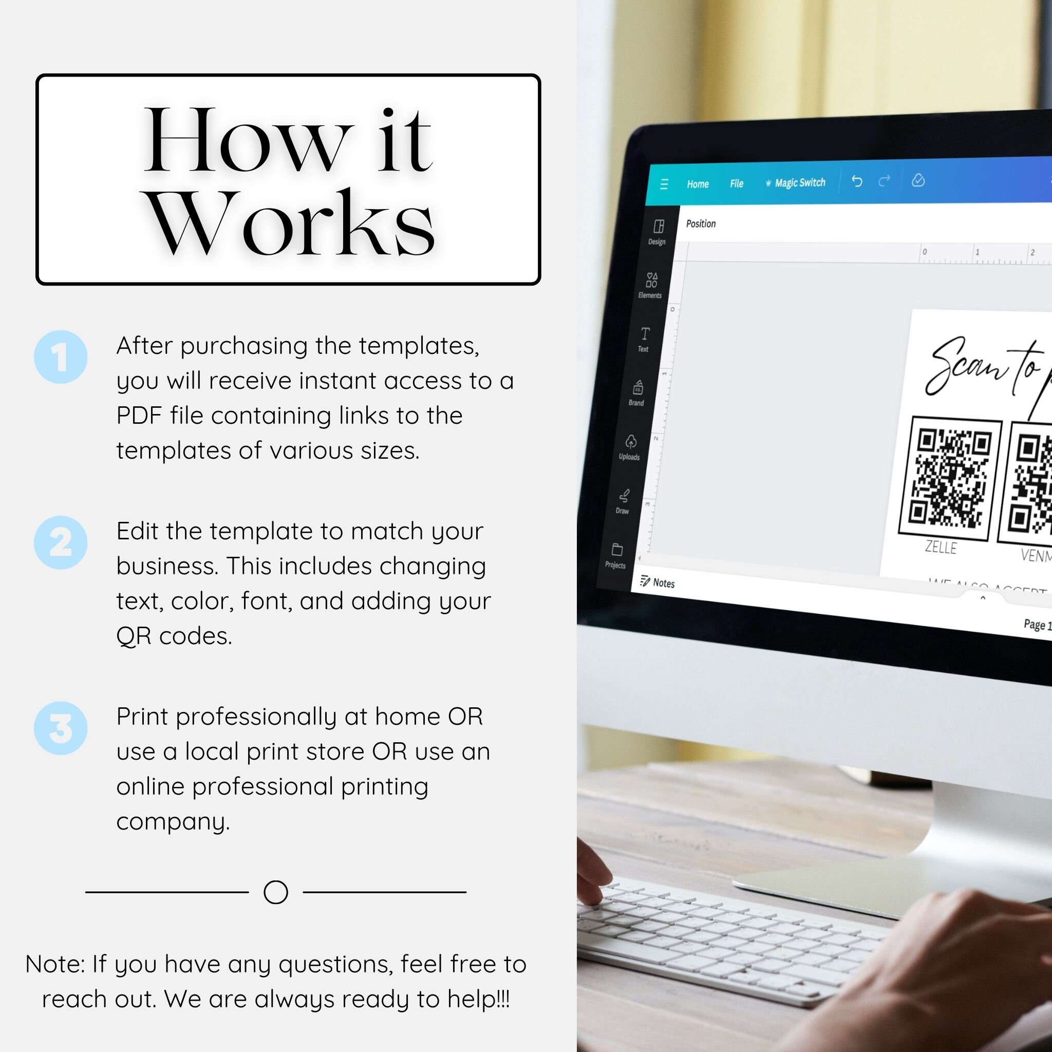 Editable Scan Code QR Code Sign, Editable Scan to Pay Template, Printable QR Code Sign ...