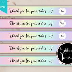 Pastel Order Receipt Banner Template for Etsy Shop, Etsy Order Receipt Banner Templates, Thank You For Your Order Template, Editable Canva