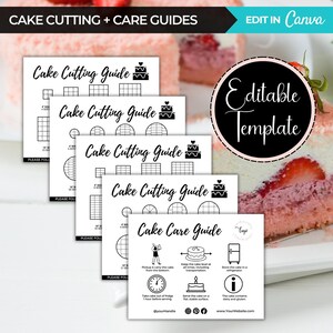 Peut inclure: Guides imprimables pour la découpe et l'entretien des gâteaux. Les guides comprennent des instructions pour couper un gâteau rond, un gâteau carré et un gâteau rectangulaire. Le guide d'entretien comprend des instructions pour le stockage, le service et le transport du gâteau.