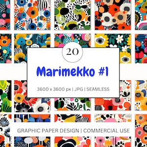SEAMLESS Digital Paper - Marimekko #1 - 20 Designs - - Print On Demand Scrapbooking DIY Projekte - Design