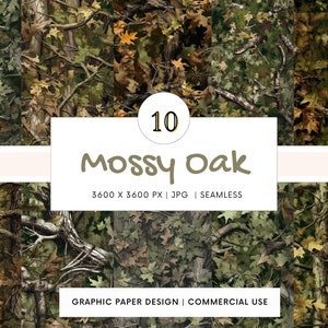 NAHTLOSES Digitales Papier - Mossy Oak - 10 Designs - - Print On Demand - Scrapbooking - Journaling - Projekte