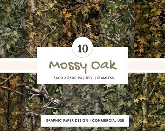 SEAMLESS Digital Paper - Mossy Oak   - 10 Designs -  - Print On Demand - Scrapbooking - Journaling - Projects