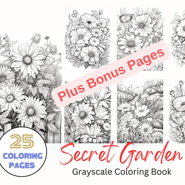 Secret Garden Coloring Pages for Kids - Etsy