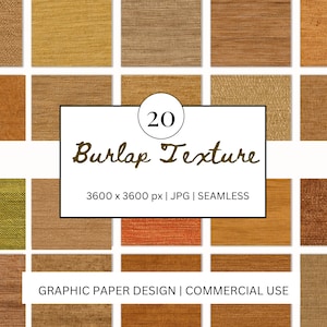 SEAMLESS Digital Paper - Burlap Texture  - 20 Designs -  - Print On Demand  Scrapbooking  DIY Projects - Design