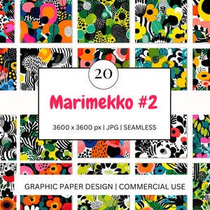 NAHTLOSES Digitales Papier - Marimekko #2 - 20 Designs - - Print On Demand Scrapbooking DIY Projekte - Design