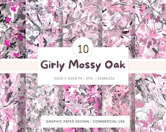 SEAMLESS Digital Paper - Girly Mossy Oak  - 10 Designs -  - Print On Demand - Scrapbooking - Projects