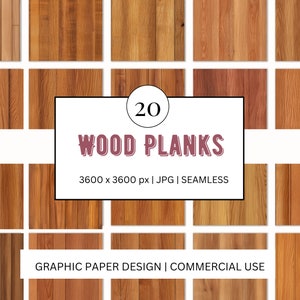 Papel digital SEAMLESS - Tablones de madera - 20 diseños - - Impresión bajo demanda Proyectos de bricolaje de Scrapbooking - Diseño