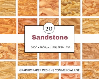 SEAMLESS Digital Paper - Sandstone  - 20 Designs -  - Print On Demand  Scrapbooking  DIY Projects - Design