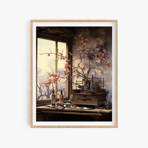 Korean Art Wall Poster, Indoor Asian Style Poster, Wall Decor Asian Style, Korean Painting Minhwa Inspired