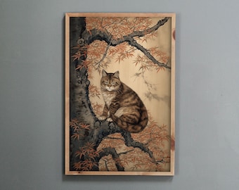 Korean Minhwa Cat Print: Asian Art Wall Decor (Digital Download)