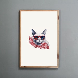 koreanische traditionelle Minhwa Folk inspiriert Wohnkultur Wandkunst Katzen & Blumen | Wohnzimmer Poster | Digitaler Download | Druckbare Kunst