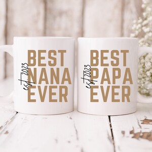 Custom Best Nana and Papa Mugs, Personalized Grandma and Grandpa Gifts, Grandparents Gift, New Nana, New Papa, Gift for Him & Her, New Baby