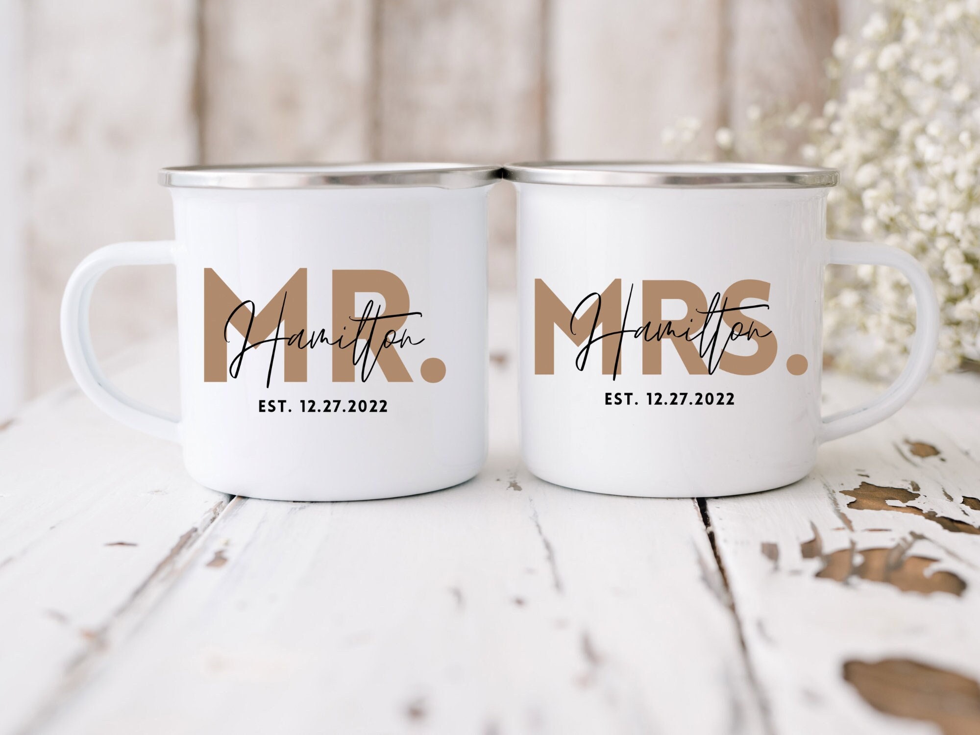 Juego de tazas Mr and Mrs – Regalos de boda para pareja, regalo de  compromiso para despedida de soltera | Regalo único de aniversario para  parejas