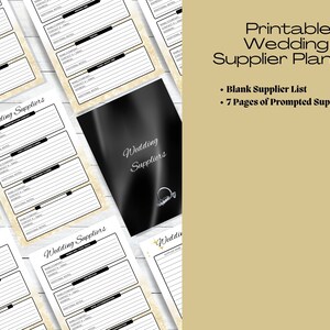 Planificador de proveedores imprimible / Planificador de bodas imprimible / Inserto de carpeta de bodas / Planificador nupcial / Organizador de bodas
