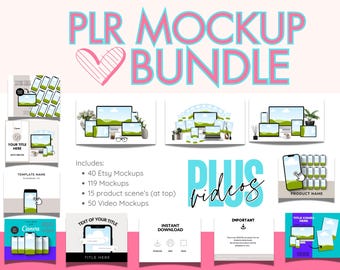 Etsy Seller Mockup Bundle: PLR Mockups & Video (Digital Download)