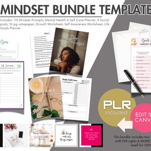 PLR Mindset Canva Template Bundle: Resell Rights