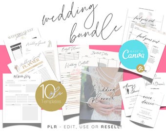 Hochzeitsplaner Bundle: Canva Templates mit PLR