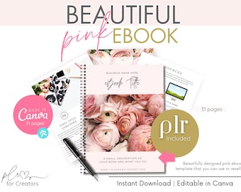 Pink eBook Template: 31-Page Canva Guide with Resell Rights