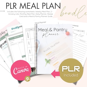 PLR Meal Plan Bundle | Meal Plan Guide & Arbeitsblätter! PLR inklusive! Benutze es oder verkaufe es!