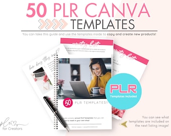 50 PLR Canva Templates: Etsy Seller Bundle