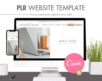 Canva Website Template with PLR: Customizable Resell Rights