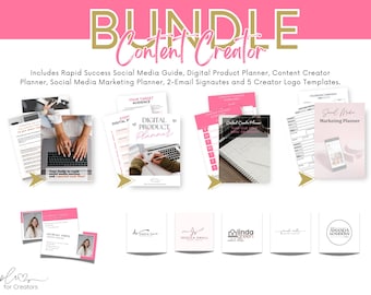 Canva Template Bundle: PLR Content Creator Planner (Digital Download)