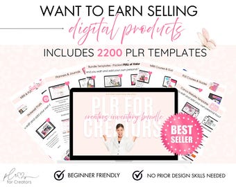2200 PLR Canva Templates Bundle | Done For You Digital Products | Resell Rights Business Starter Kit | Editable PLR Templates