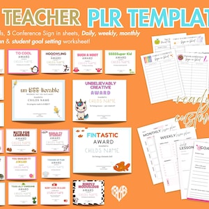 Teacher Awards and worksheets! PLR Included! Use or resell!