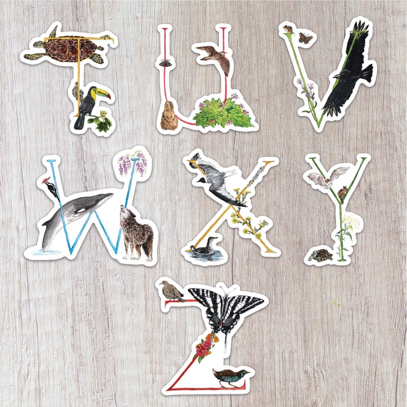 Animal Alphabet A to Z Letter Sticker - Etsy