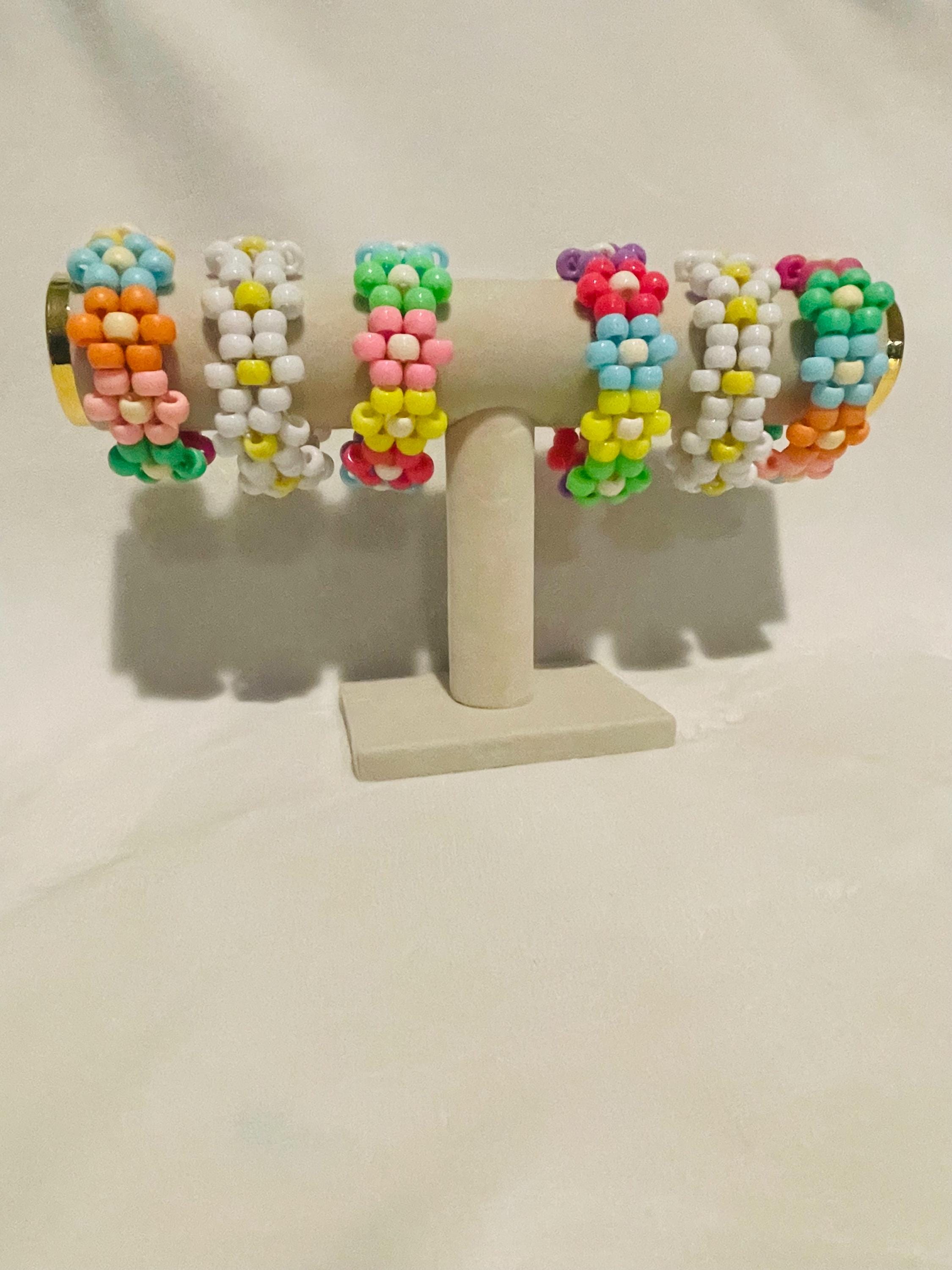 Kandi Beaded Flower Cuff (Flower Bracelet)