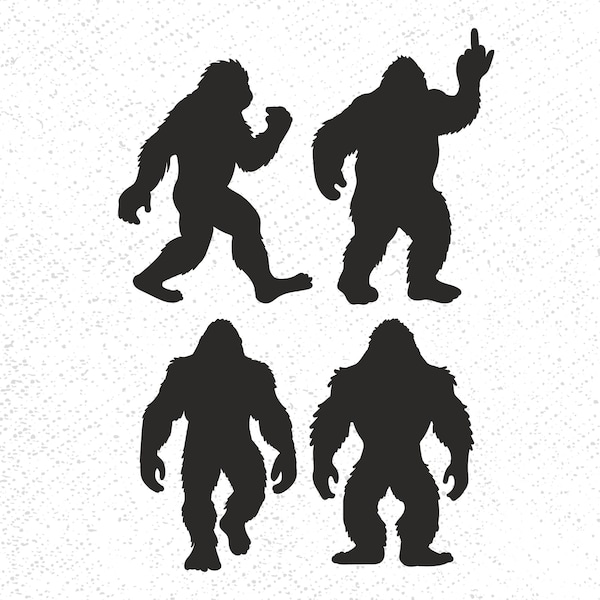 Bigfoot and alien Svg, Bigfoot Svg, Alien Svg, Yeti Svg, UFO Svg, Silhouette, Under the Moon Svg, Wild Monster Svg, Mountain Svg