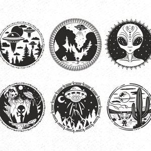 Alien-Svg-Bundle, Weltraum-Svg, Alien-Svg, Raumschiff-Svg, Alien-Aufkleber, Alien-Shirt