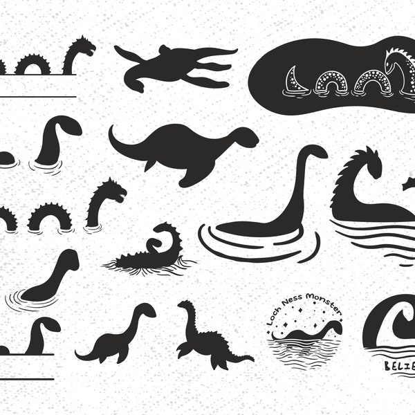 Loch Ness Monster Bundle svg, Nessie svg, Split monogram svg, Lochness SVG, Monster dinosaur, stencil, Loch Ness Clipart, Loch Ness dxf