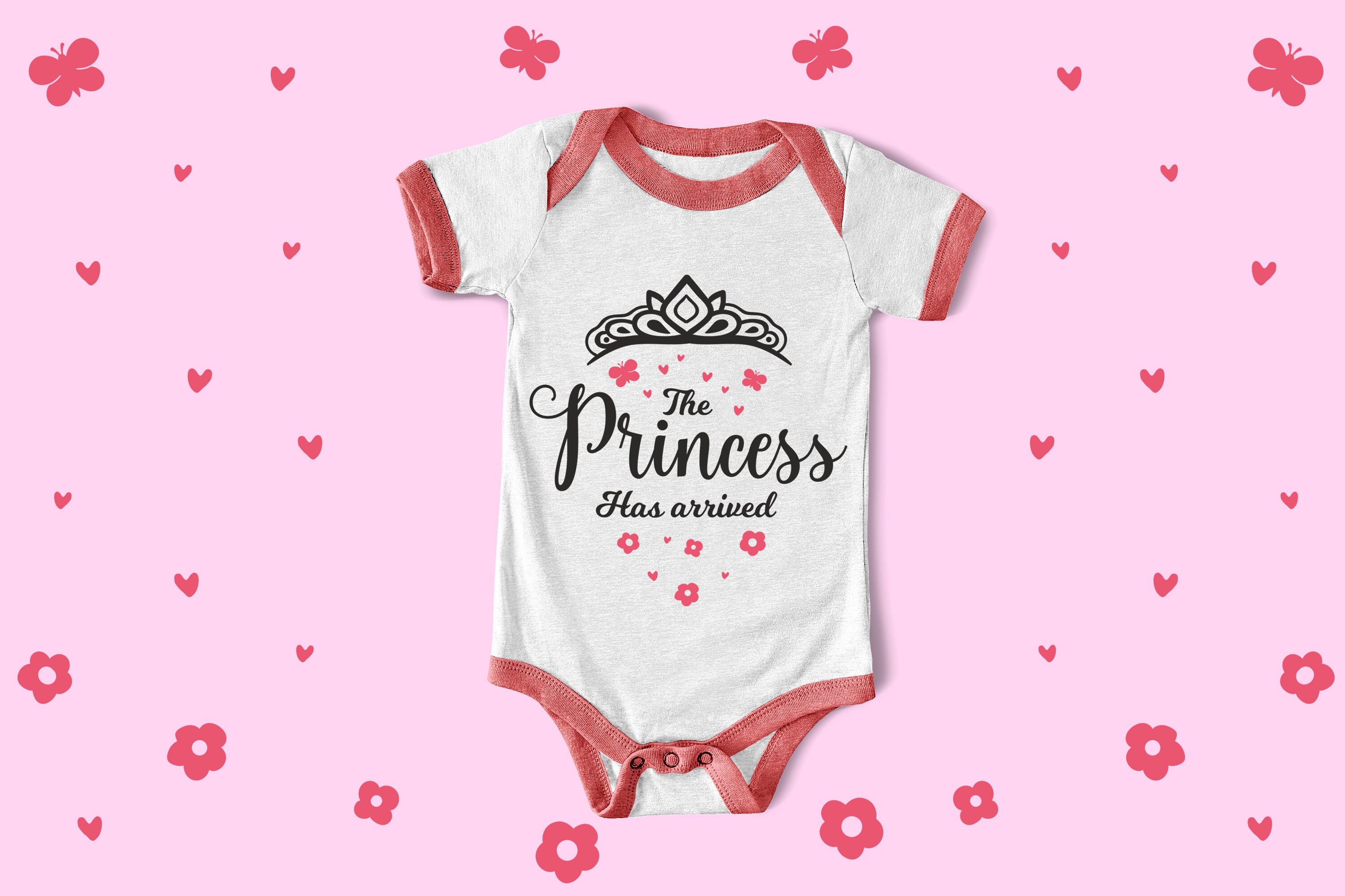 The Princess Has Arrived SVG Bundle, Baby Girl Onesie, Announcement ...