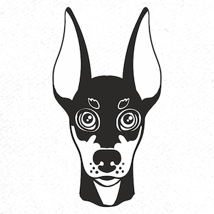 Dobermann SVG, Dobermann Clipart, Hundekopf, Hunderasse, Hundegesicht, Hundekopf Schnittdatei, Exklusiver Hund, Vektordateien, Hundekopf Zeichnung, Dateien