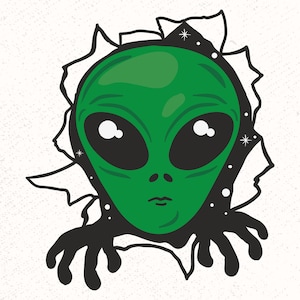 Cute alien SVG, alien head, alien face, martian svg, sci fi svg, outer space set, alien bundle, cute alien cartoon, alien shirt, kawaii