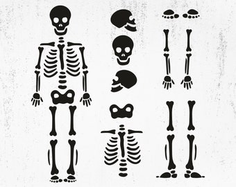 Skeleton SVG, Bones Cut File, Halloween Clipart (Digital Download)