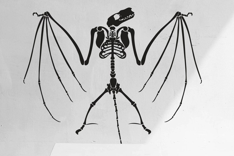 Bat Skeleton With Wings SVG, Bat Skeleton Png, Skeleton Cut File, Bat