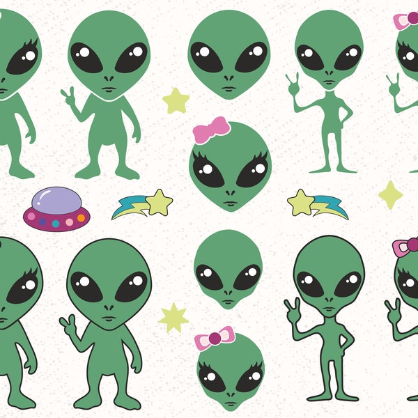 Alien Svg Bundle, Space Svg, Alien Svg, Spaceship Svg, Aliens Svg, Outer Space Svg, Cute Alien Svg, Alien Sticker, Alien Shirt