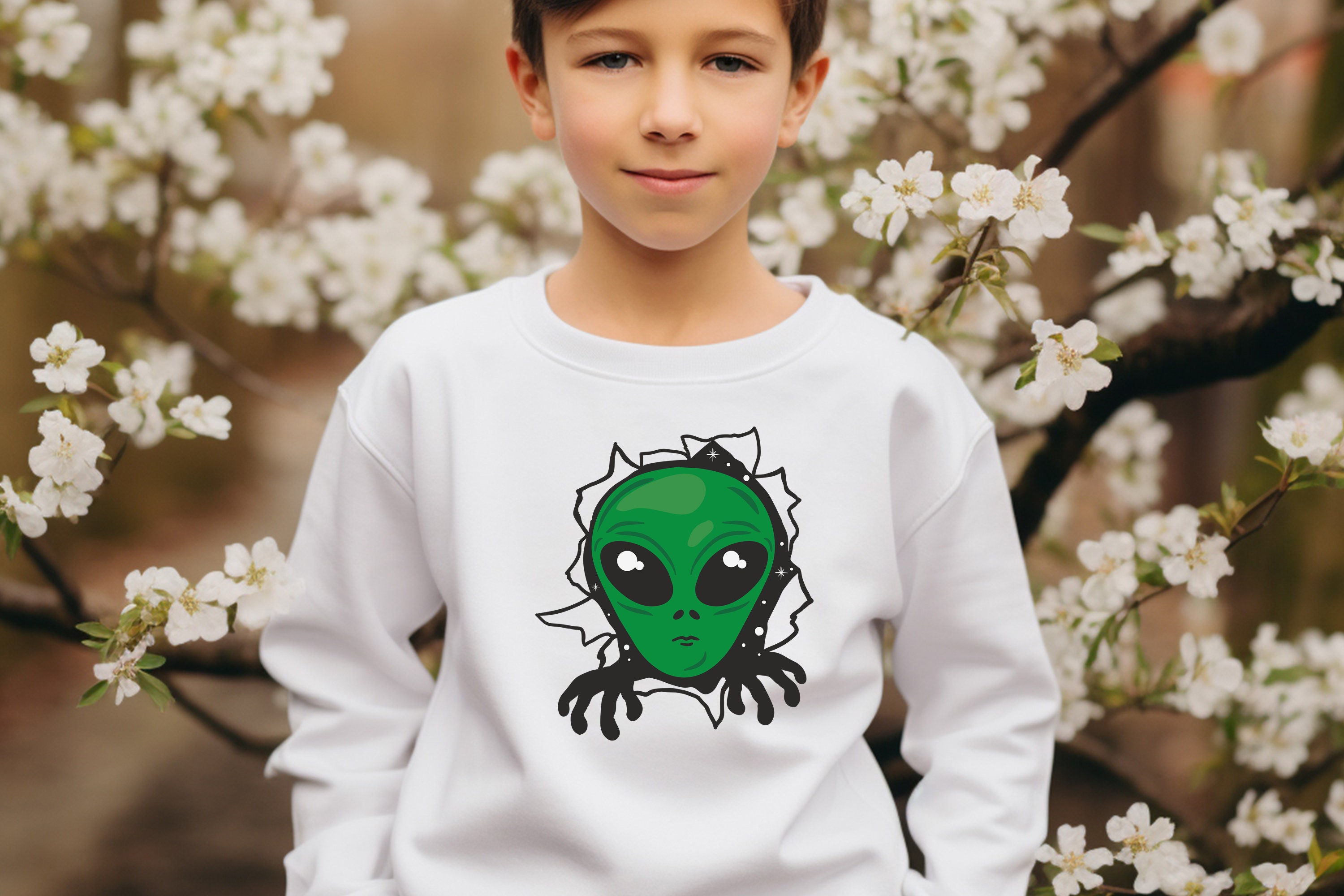 Cute Alien SVG, Alien Head, Alien Face, Martian Svg, Sci Fi Svg, outer ...