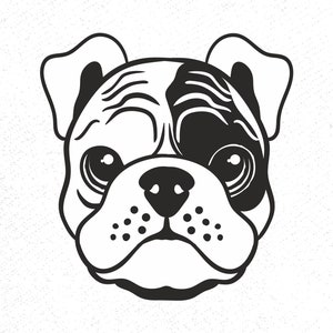 Bulldog SVG, Bulldog Clipart, Hundekopf, Hunderasse SVG, Dogface, Hundekopf geschnitten Datei, Exclusive Hund,