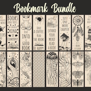 Bookmark Bundle, Bookmark SVG, Bookmark Laser Cut, Laser Cut Files, Bookmark Quote svg, Printable bookmark, Bookmark label tags, Bookmark