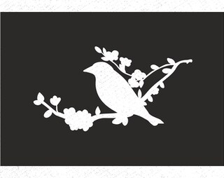 Slaced Decals Set 4 Adesivi Uccelli Su Filo E Ramo – Vinile Bianco Oracal 651, 10,2 Cm