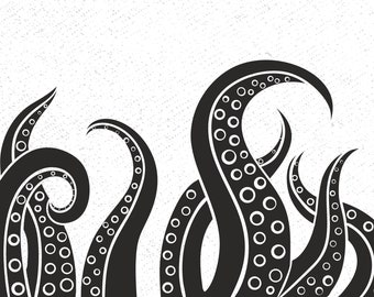 Macki ośmiornicy SVG, Kraken, Clipart potwora morskiego (pliki cyfrowe)