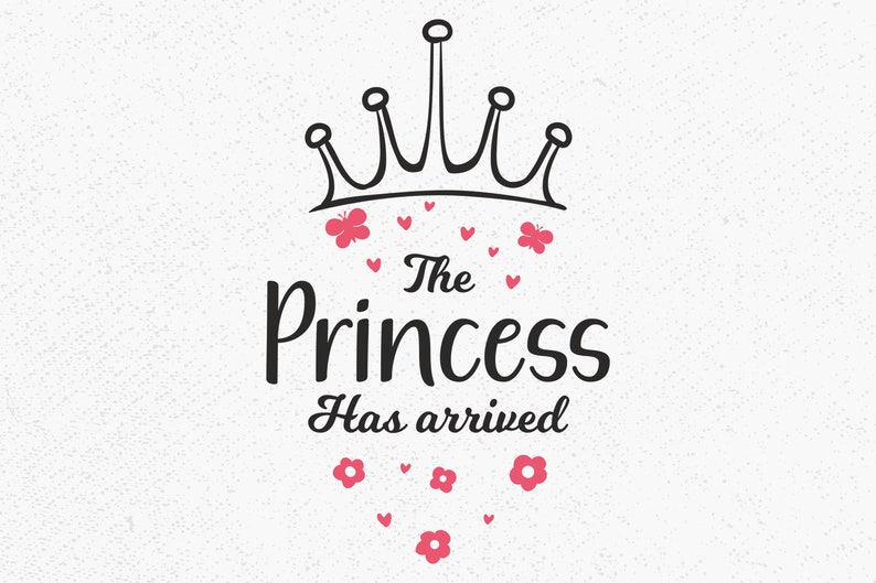 The Princess Has Arrived SVG Bundle, Baby Girl Onesie, Announcement ...