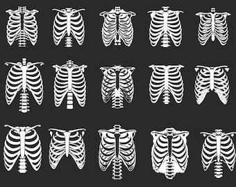 Skeleton Torso SVG Bundle, Ribcage Bones Cut Files (Digital Download)