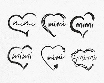 Mimi Heart SVG-bundel, handgetekende hartontwerpen (digitale download)