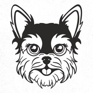Yorkshire SVG, Yorkshire Clipart, Hundekopf, Hunderasse SVG, Dogface, Hundekopf geschnitten Datei, Exclusive Hund, Vektordateien, Hundekopf