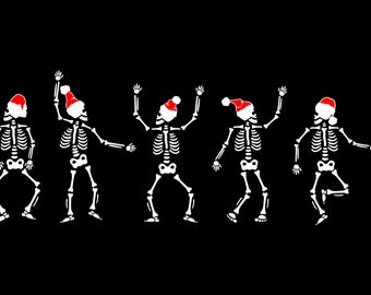 Dancing Christmas Skeletons SVG, Heat Transfer, Cut File (Digital Download)