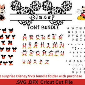 Mickey Mouse font svg, Font SVG, Mouse Font SVG, Mouse Alphabet SVG, Letters Svg, Customize Gift Svg, Printable Design Files